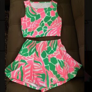 Two piece Lilly Pulitzer shorts and top set